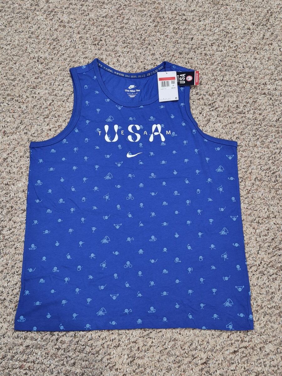 Men's Nike Blue Team USA Allover Print Club Tank